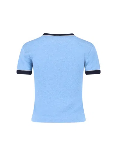 Chloé Chloè Logo Cotton T Shirt In Blue