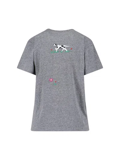 Mother Womens Hot On The Trail The Rowdy Embroidered Woven T-shirt In Gray