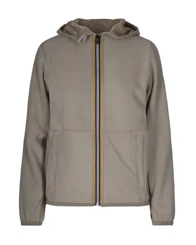 K-way Beige Lily Velour Polar Double Jacket In Gray