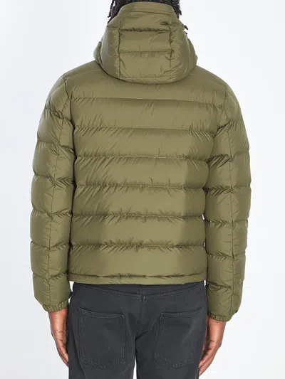 Moncler Men Baudinet Down Jacket With Logo Patch In Green