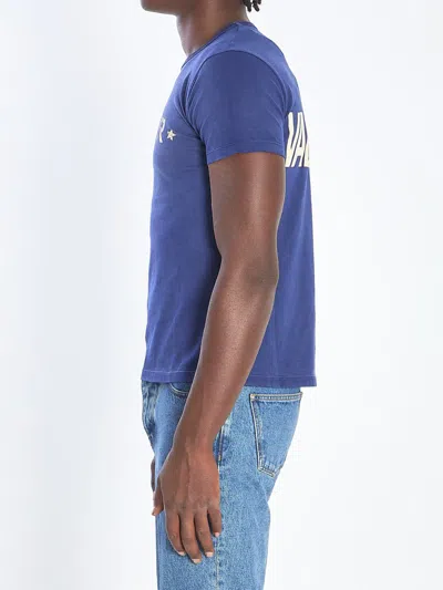 Valentino Panther Graphic Print Crew Neck T-shirt In Blue