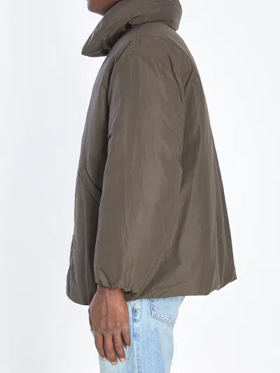 Lemaire Puffer Blouson With High Collar And Pockets In Brown