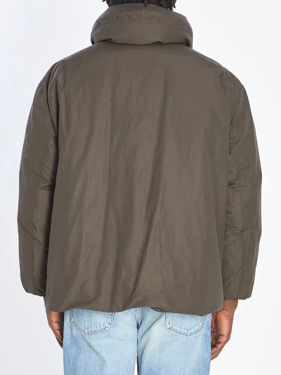 Lemaire Puffer Blouson With High Collar And Pockets In Brown