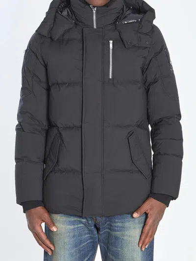 Moose Knuckles Cloud 3q Black Padded Parka In Metal