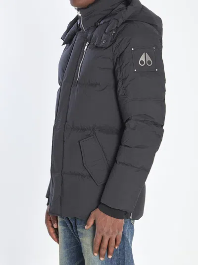 Moose Knuckles Cloud 3q Black Padded Parka In Metal