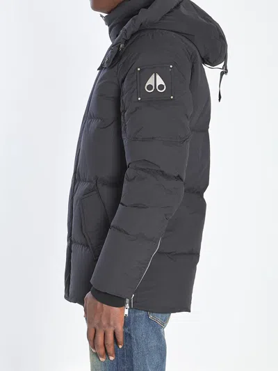 Moose Knuckles Cloud 3q Black Padded Parka In Metal