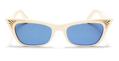 Valentino Blue Cat Eye Ladies Sunglasses Vls-17 5b 51 In Blue
