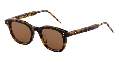 Thom Browne Tokyo Tortoise Rectangular Sunglasses In Brown