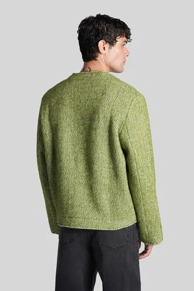 Séfr Buttoned Patch-pocket Cardigan In Green