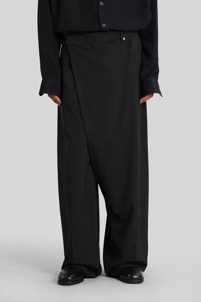 Mugler Pants In Black Cotton In Black