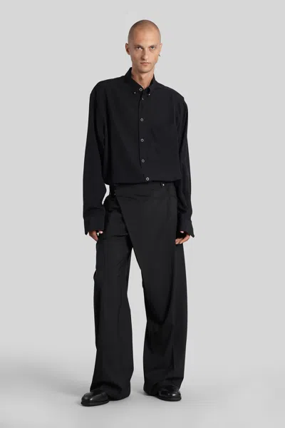 Mugler Pants In Black Cotton In Black