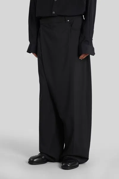 Mugler Pants In Black Cotton In Black