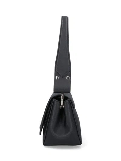 Vivienne Westwood Medium Black Smooth Shoulder Bag Hazel In Black