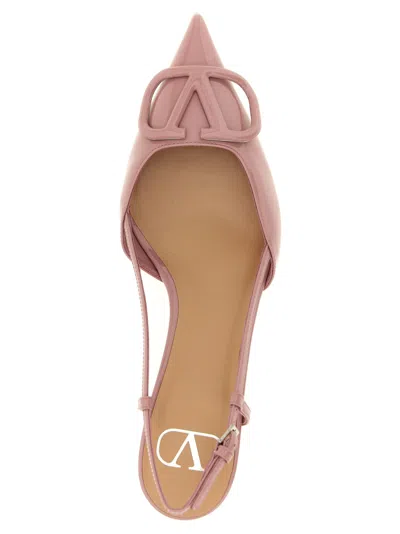 Valentino Garavani Valentino Vlogo 40 Patent Slingback Leather Pump In Pink