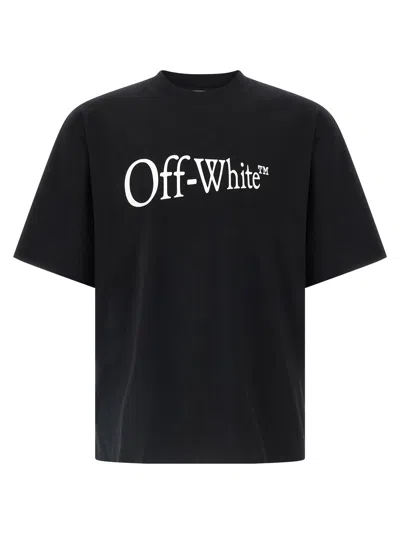 Off-white Oversized Black T-shirt With Contrasting Logo Print In Cotton