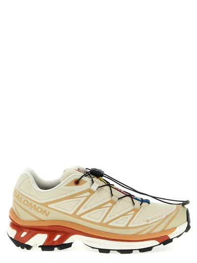 Salomon Xt-6 Gtx Panelled Mesh Sneakers In Neutral