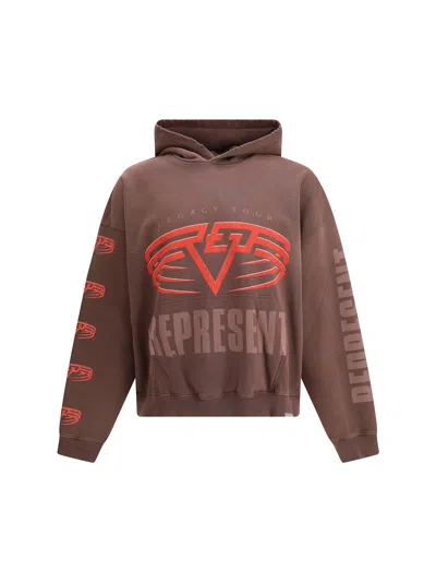 Represent Reversible Living Legacy Tour Sweatshirt In Black In Brown