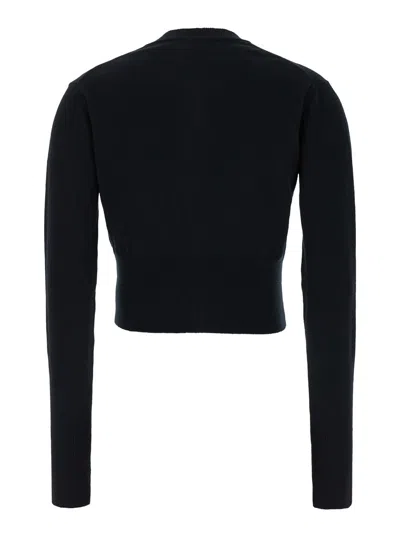 Vivienne Westwood Cropped Cardigan With Button-down Front And Embroidered Detail In Black