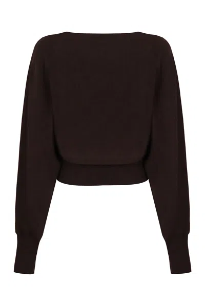 Alberta Ferretti Alberta Ferreti Sweater In Mixed Wool In Brown