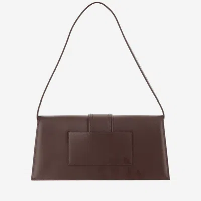 Jacquemus Women Chocolate Brown Gold-tone Logo Lettering Single Top Handle Flap-buckle Fastening In Brown