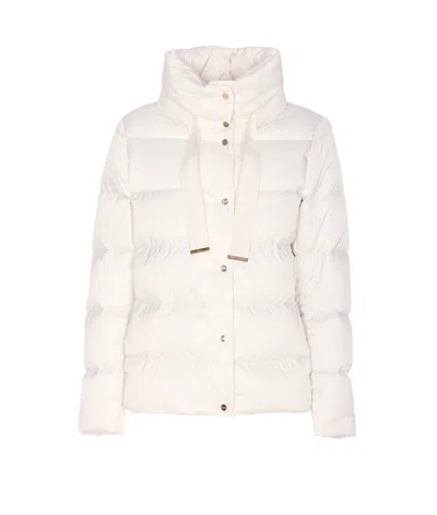 Herno Quilted Cape Jacket High Collar In White