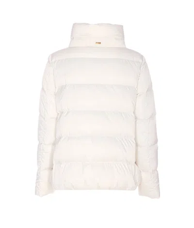 Herno Quilted Cape Jacket High Collar In White