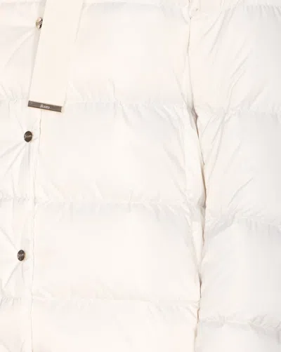 Herno Quilted Cape Jacket High Collar In White