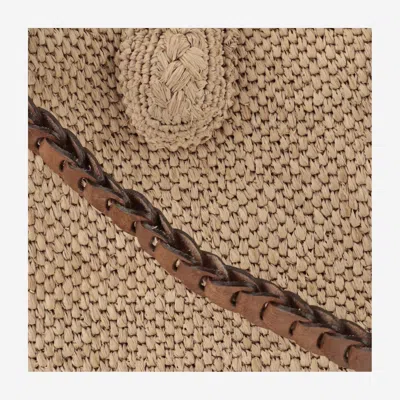 Ibeliv Raffia Bag With Leather Details In Neutral