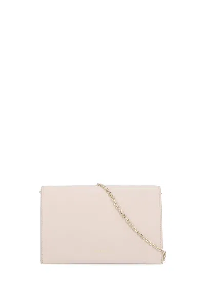 Coccinelle Chain Strap Pebbled Leather Shoulder Bag In Pink