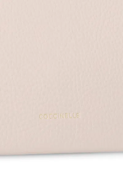 Coccinelle Chain Strap Pebbled Leather Shoulder Bag In Pink