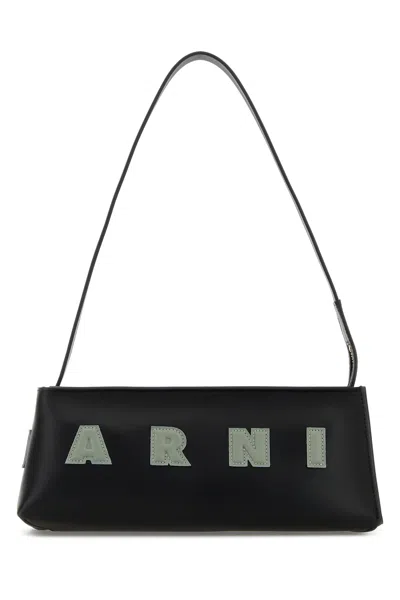 Marni Rectangular Shoulder Bag With Gold-tone Hardware In Black