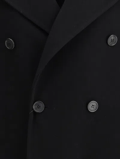 Saint Laurent Double Breasted Jacket Notched Lapel In Black
