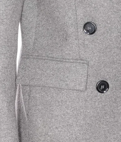 Pinko Longline Jacket Notched Lapels In Gray