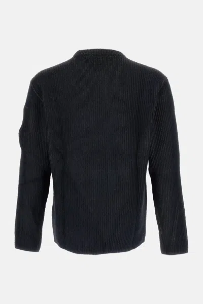 C.p. Company Knitwear Crew Neck In Fleece Knit In Black