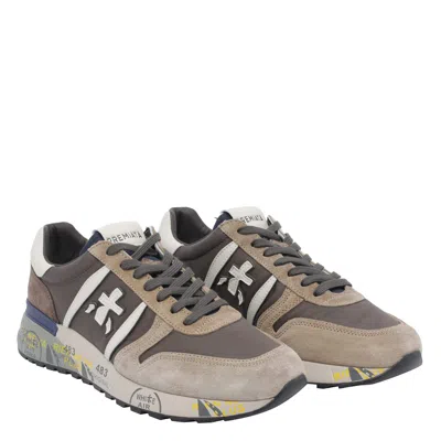 Premiata Low-top Sneakers With Suede And Smooth Texture Details In Multi