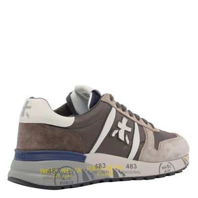 Premiata Low-top Sneakers With Suede And Smooth Texture Details In Multi