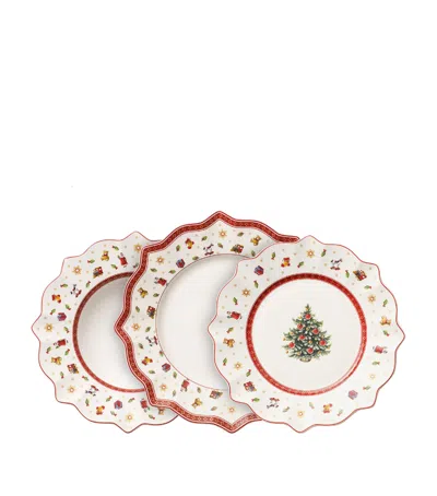 Villeroy & Boch Set Of 12 Toy's Delight Plates In Red