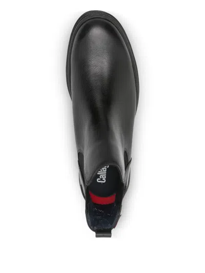 Callaghan Leather Chelsea Boots In Black