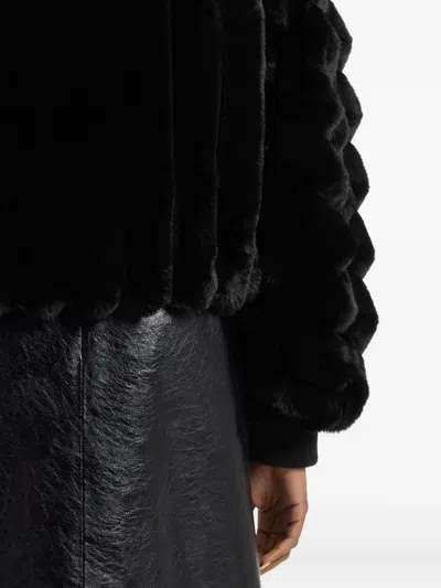 Hugo Boss Adjustable-hem Jacket In Faux Fur In Black