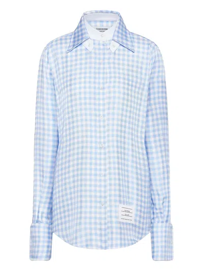 Thom Browne Gingham Shirt In Blue