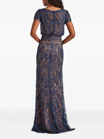 Tadashi Shoji Calista Floral-lace Dress In Blue