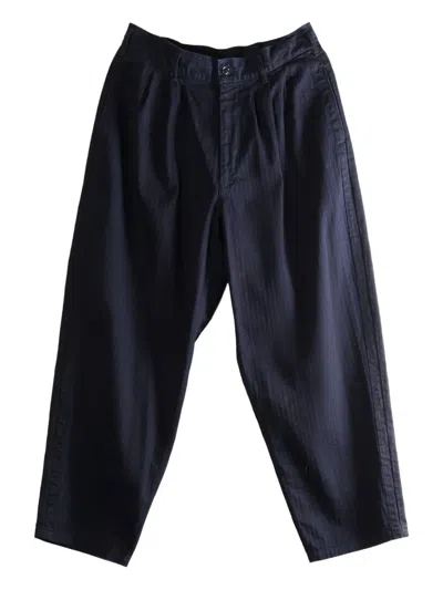 Yohji Yamamoto Pleat-detail Wide-leg Trousers In Blue