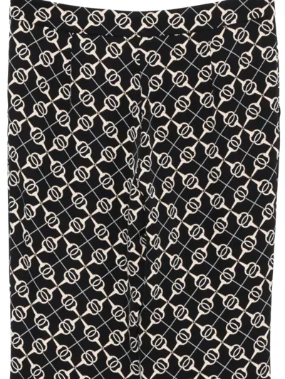 Babylone Paris Patterned Trousers In Black