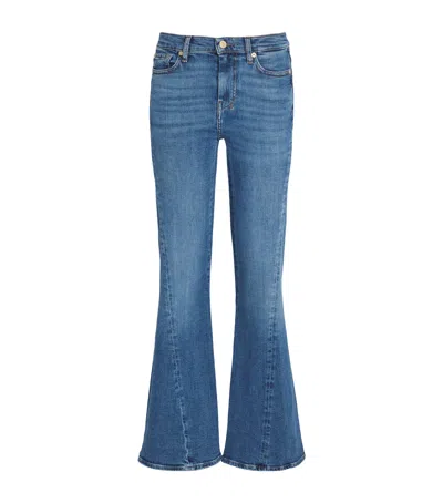 7 For All Mankind Dojo Tailorless Flared Jeans In Blue