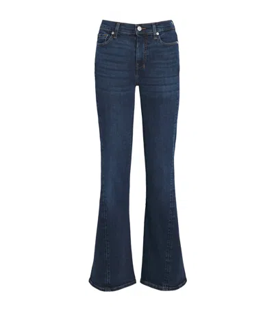 7 For All Mankind Kimmie Mid Rise Bootcut Jeans In Rinsed Indigo In Blue