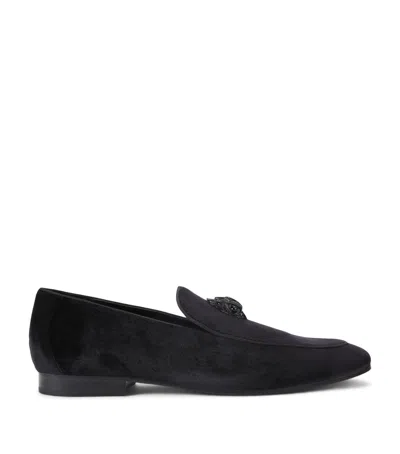 Kurt Geiger Velvet Hugh 2 Loafers In Black
