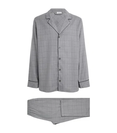 Zimmerli Cotton-wool Flannel Pyjamas In Gray