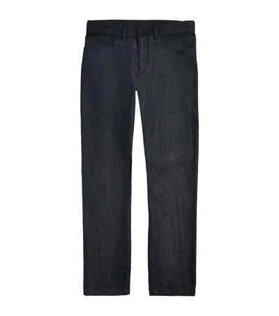 Moncler Straight Fit Jeans In Dark Blue In Blue