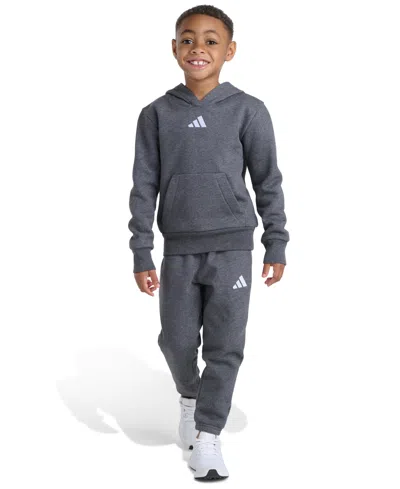 Adidas Originals Adidas Kids' Fleece Hoodie & Sweatpants Set In Gray