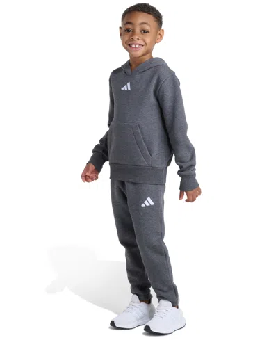 Adidas Originals Adidas Kids' Fleece Hoodie & Sweatpants Set In Gray